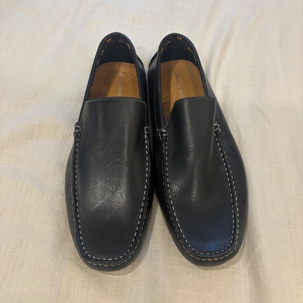 Donald Pliner Mens Black Leather Driving Loafers Size 10M VIC-61